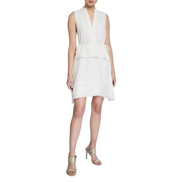 Club Monaco Raelee Sleeveless V-Neck Peplum Dress Black Size 4 - Picture 3 of 11